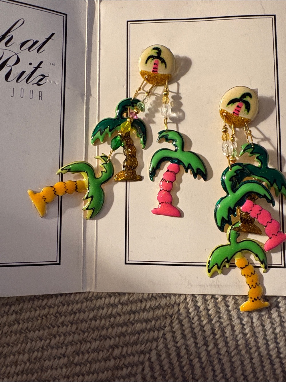 Lunch at The Ritz Earrings 🌴 Palm Trees - Picture 3 of 4